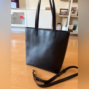 Elegant Black Leather Tote Bag